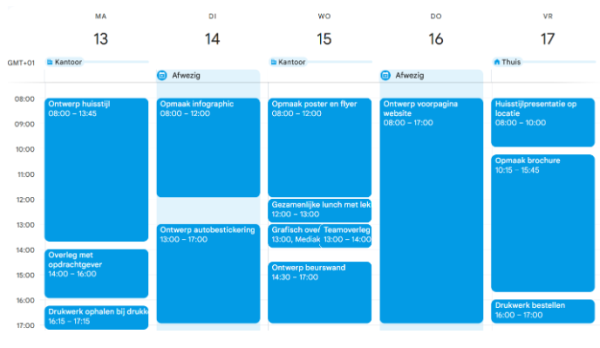 Agenda grafisch